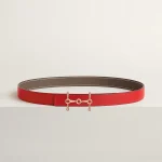 H Equestre belt buckle & Reversible leather strap 24 mm